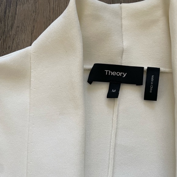 Theory Etiennette Knit Blazer White Jacket Womens Medium M Summer Officewear - Picture 5 of 12